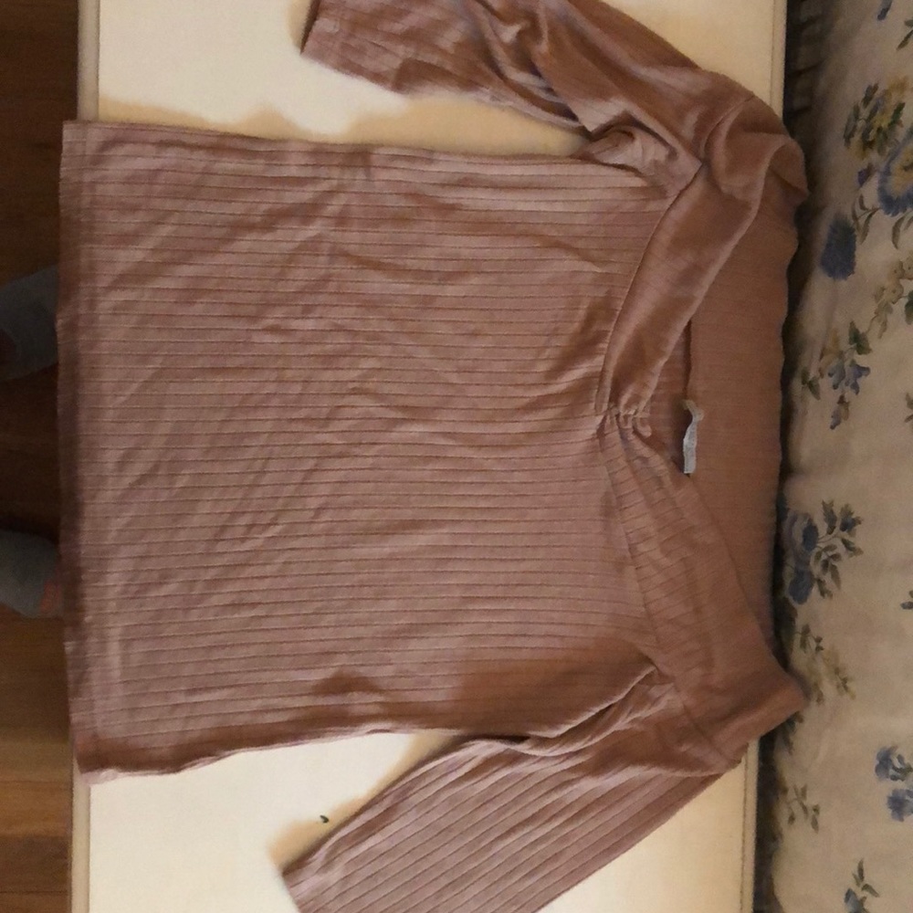 Zara off-shoulder ribbed shirt